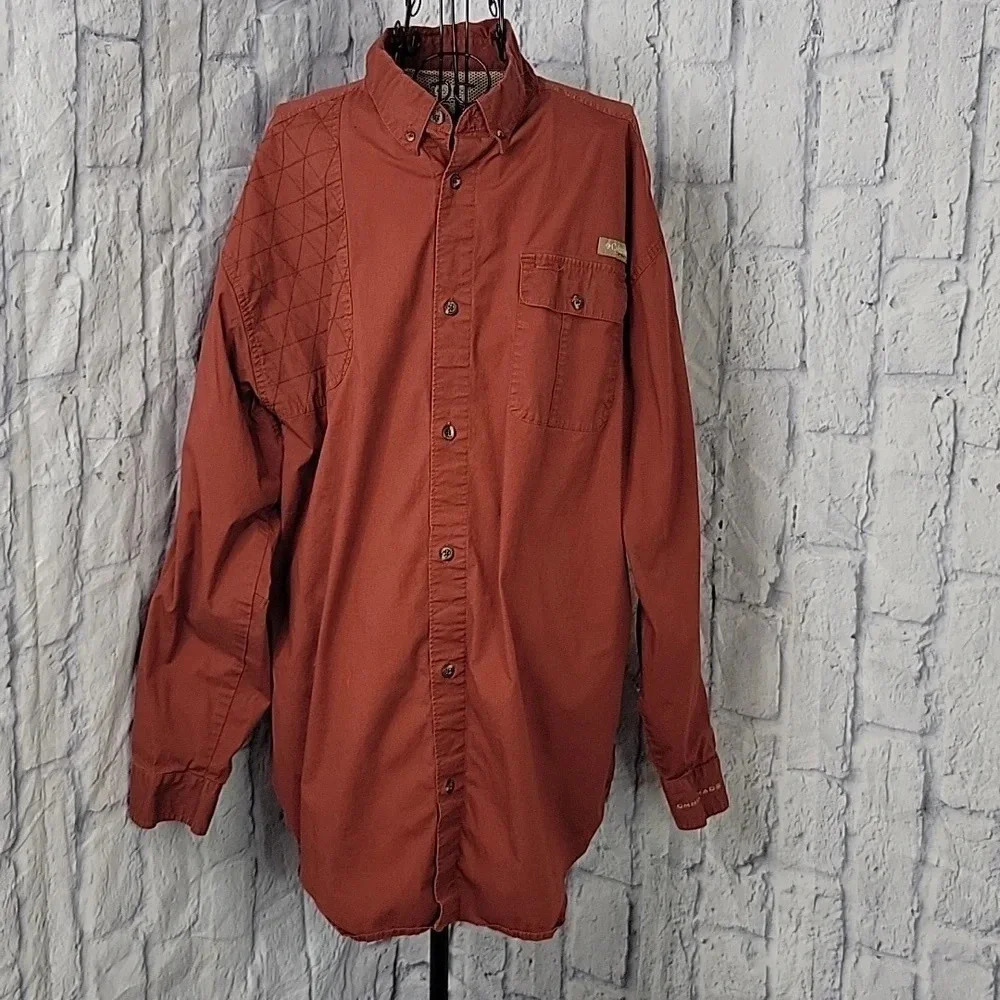 COLUMBIA PHG Rust Vented Men's‎ Shirt XL/TG